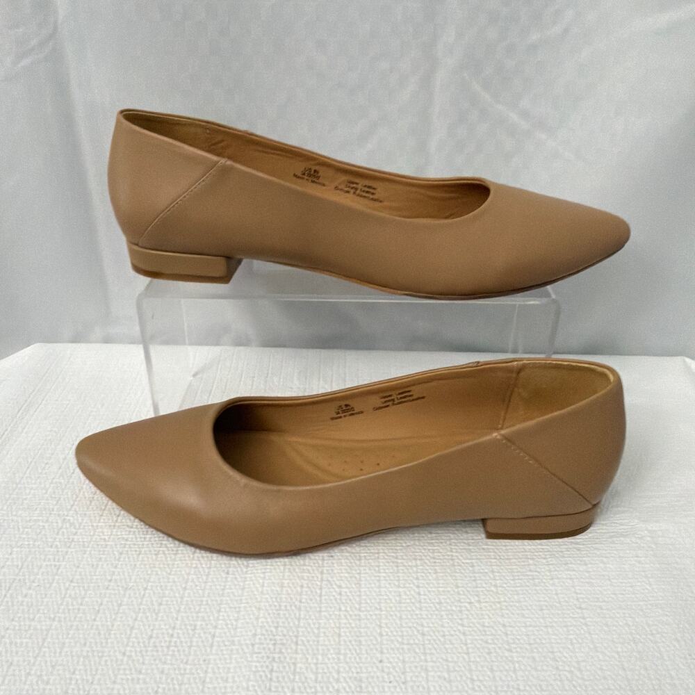 Nisolo Fina Pointed Toe Flat Shoes Womens Size 9.5 Almond Minimalist - Picture 8 of 10